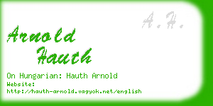 arnold hauth business card